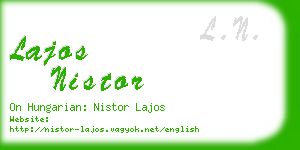 lajos nistor business card